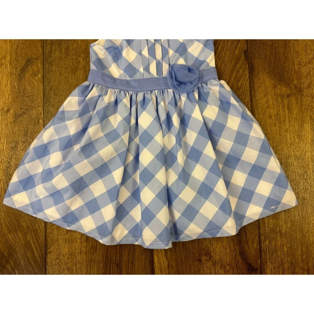 Carters Toddler Girls Dress 18 Months Sleeveless Blue White Plaid Clothes Easter